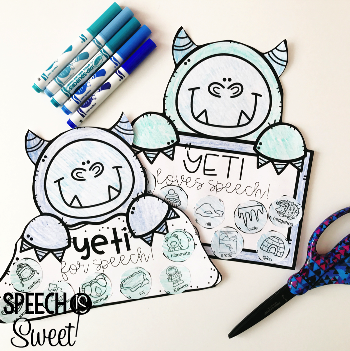 Speech is sweet yeti theme in speech therapy