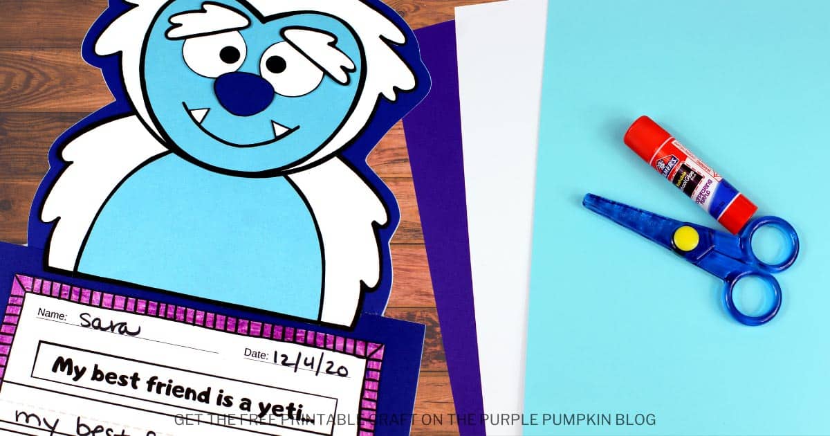 Free printable abominable snowman yeti craftivity creative writing