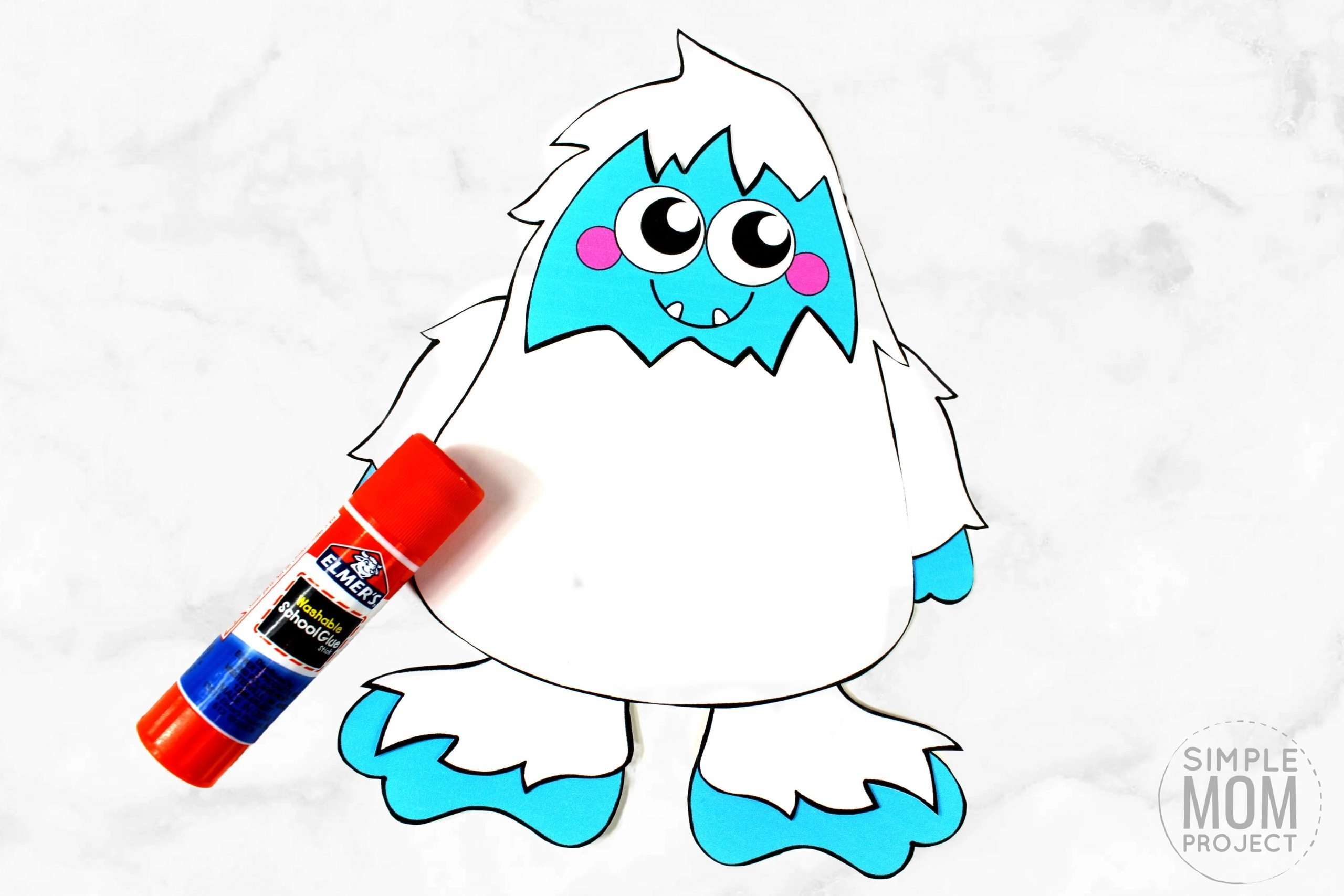 Free printable yeti abominable snowman craft â simple mom project