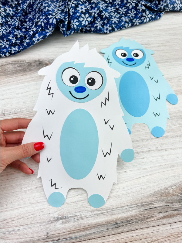 Abominable snowman craft for kids with template