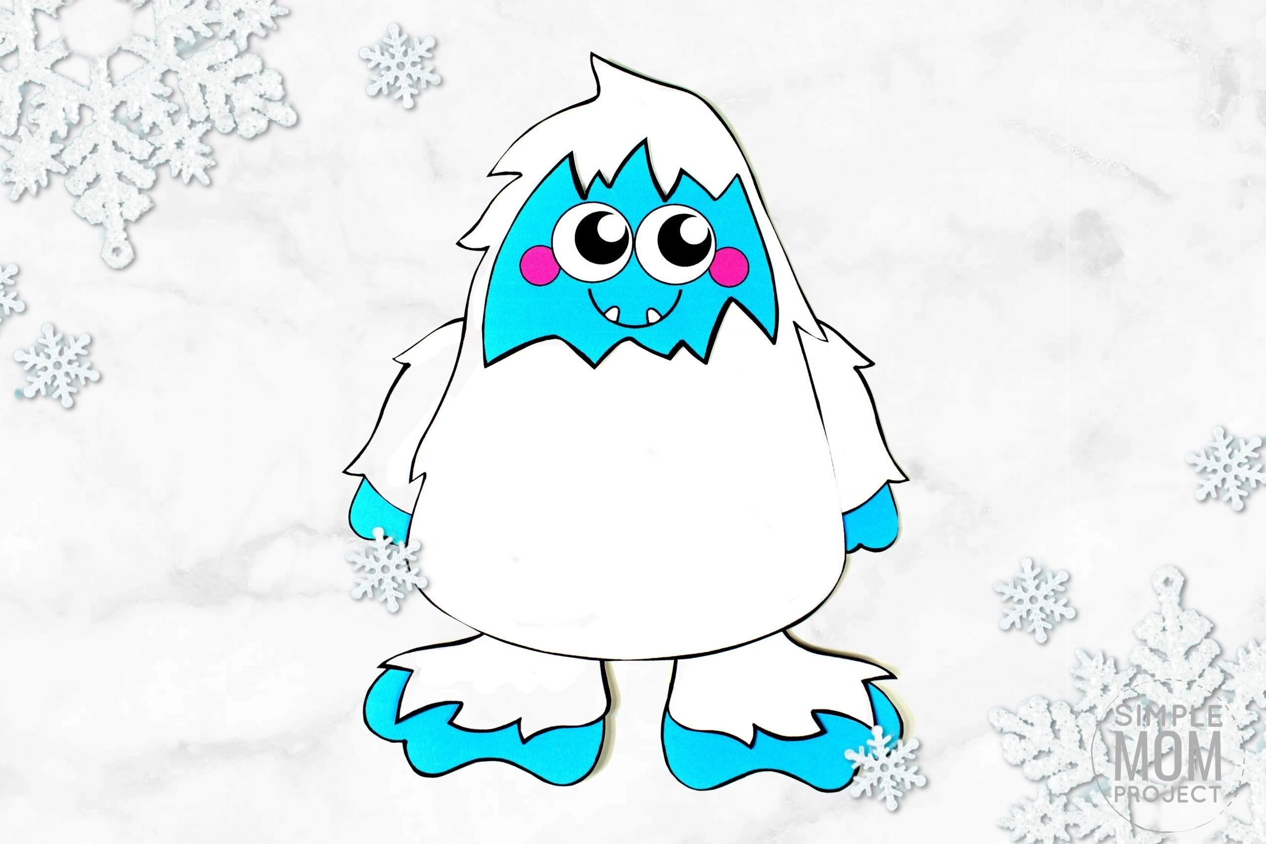 Free printable yeti abominable snowman craft â simple mom project