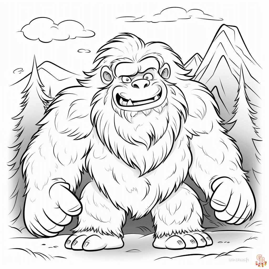 Printable yeti coloring pages free for kids and adults