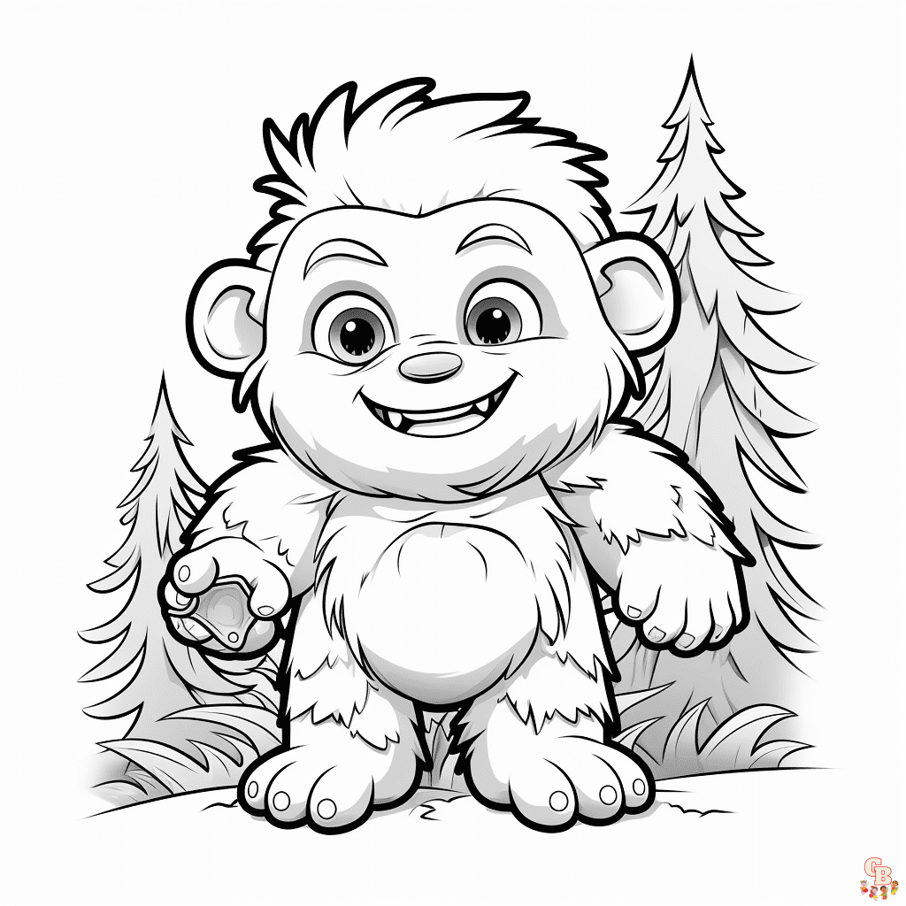 Printable yeti coloring pages free for kids and adults