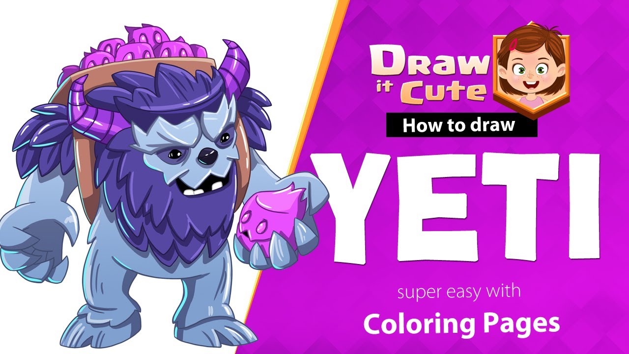 How to draw yeti clash of clans super easy drawing tutorial with coloring page