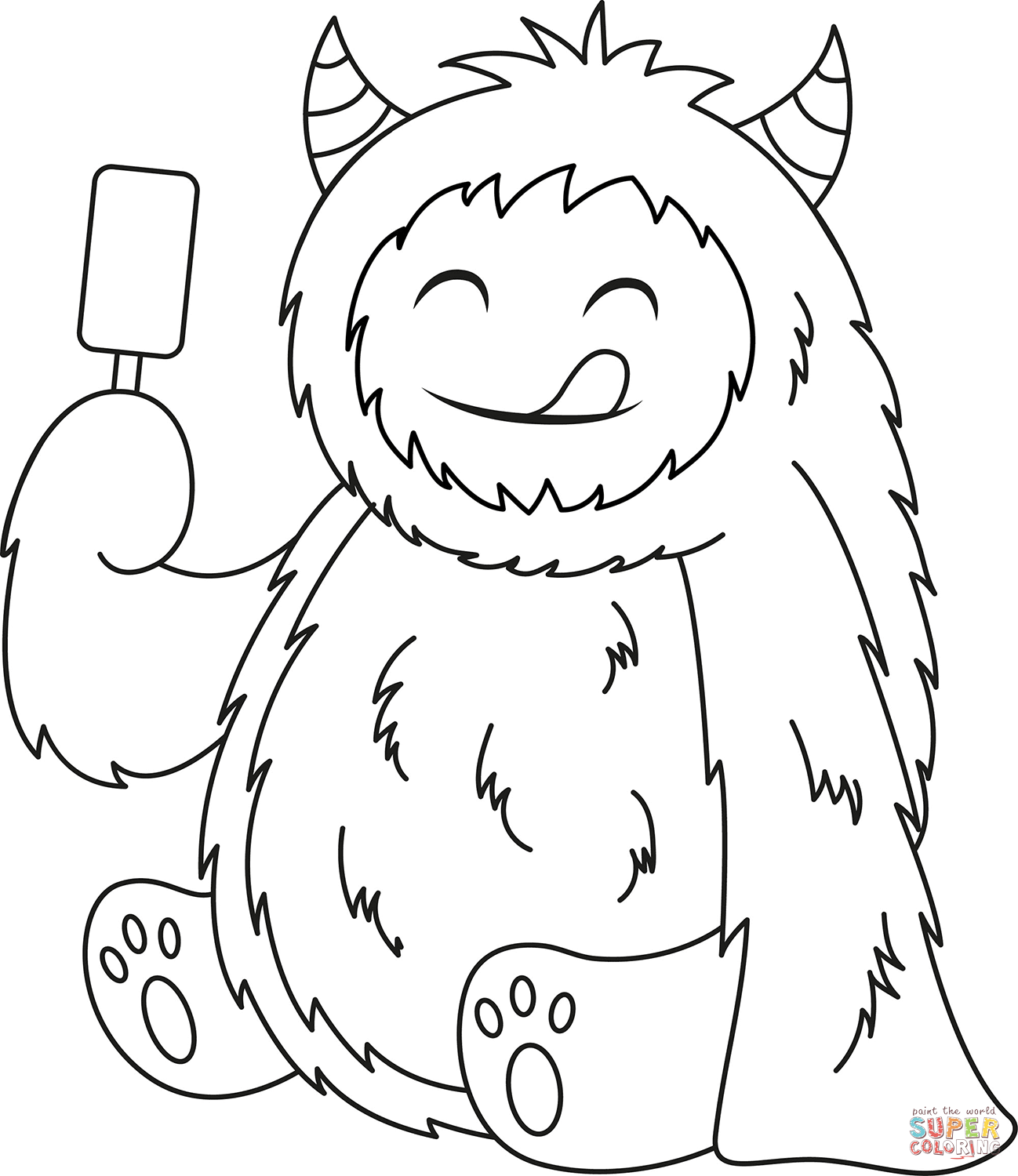 Cute yeti coloring page free printable coloring pages