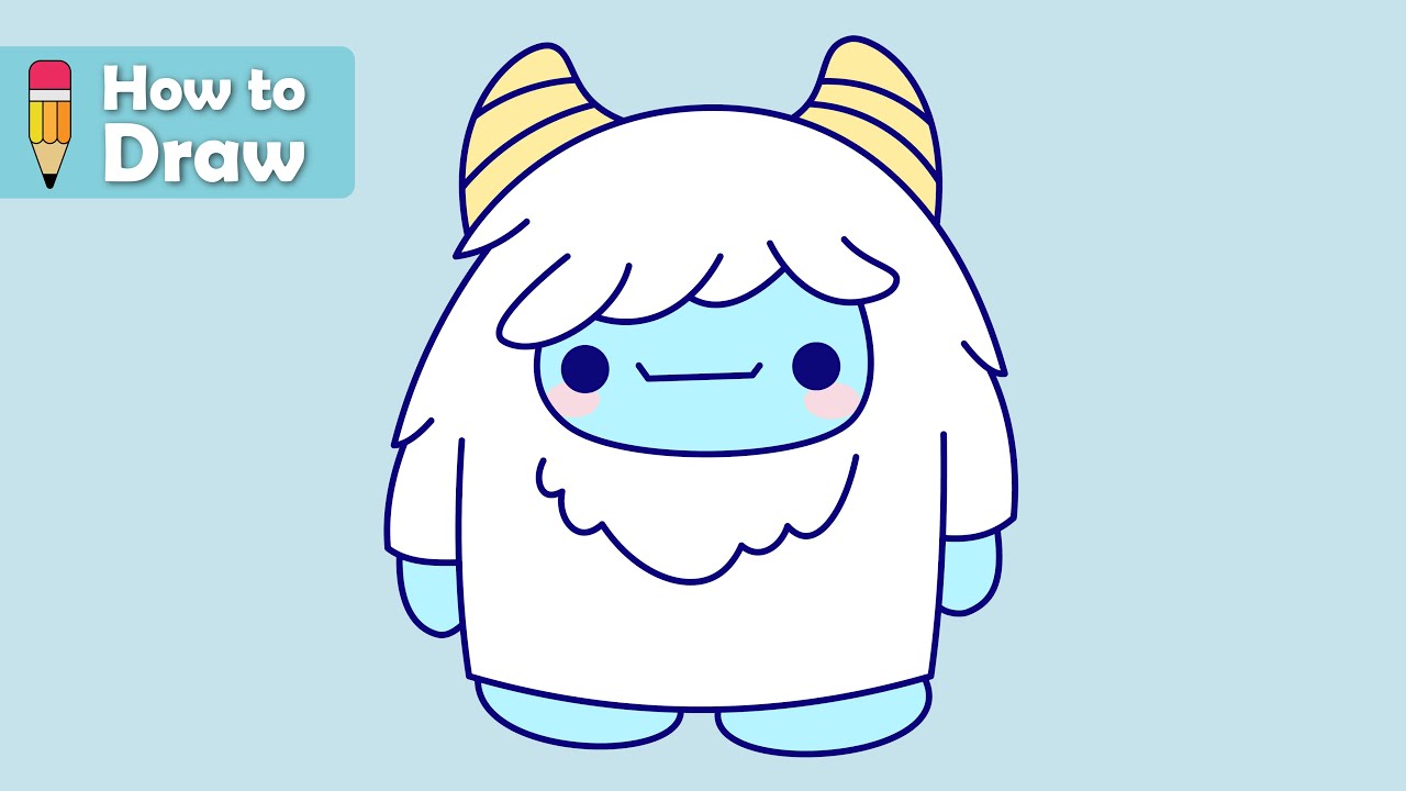 How to draw cute yeti easy to follow