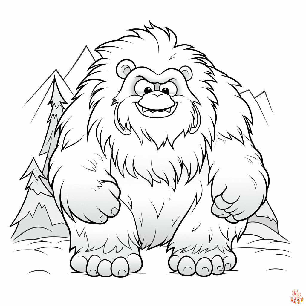 Printable yeti coloring pages free for kids and adults