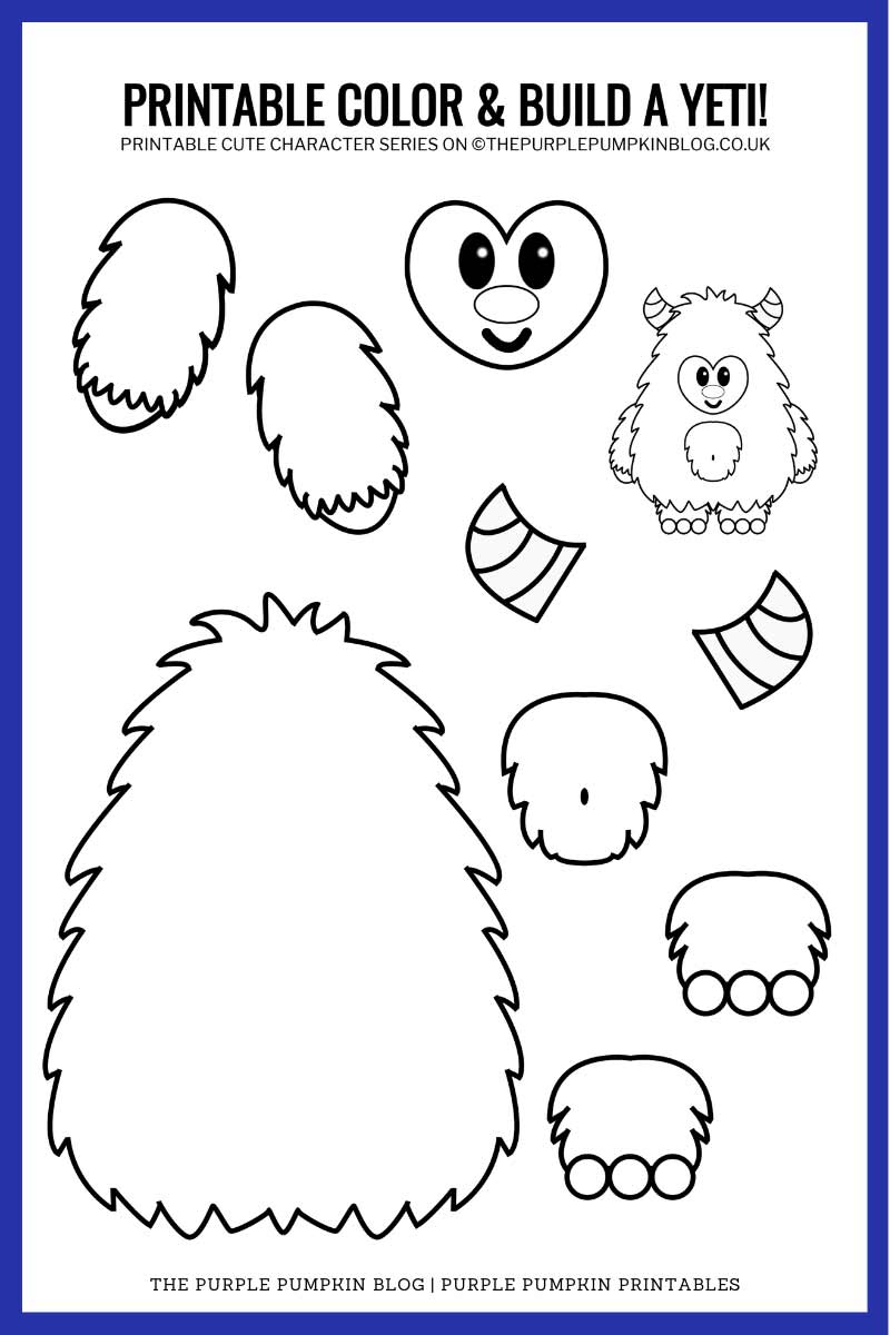 Printable color build a yeti