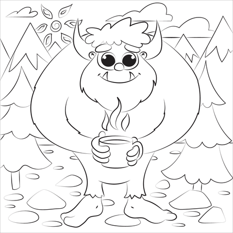 Bigfoot coloring page free printable coloring pages