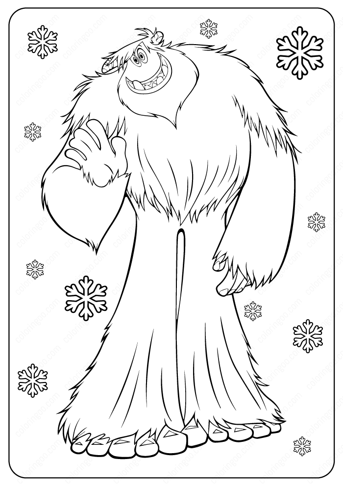 Printable yeti bigfoot coloring pages yeti bigfoot coloring pages cute dragon drawing