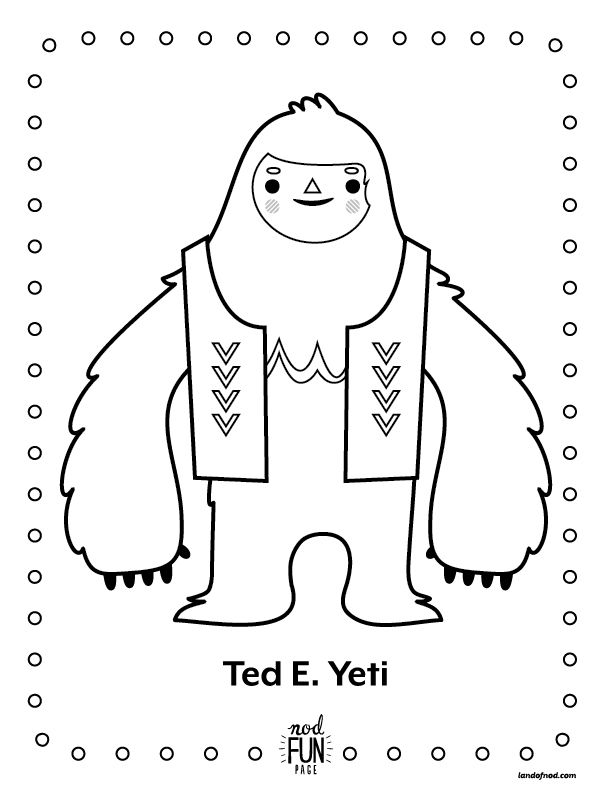 Nod printable coloring pages winter yeti cratekids blog snowman coloring pages coloring pages winter coloring pages