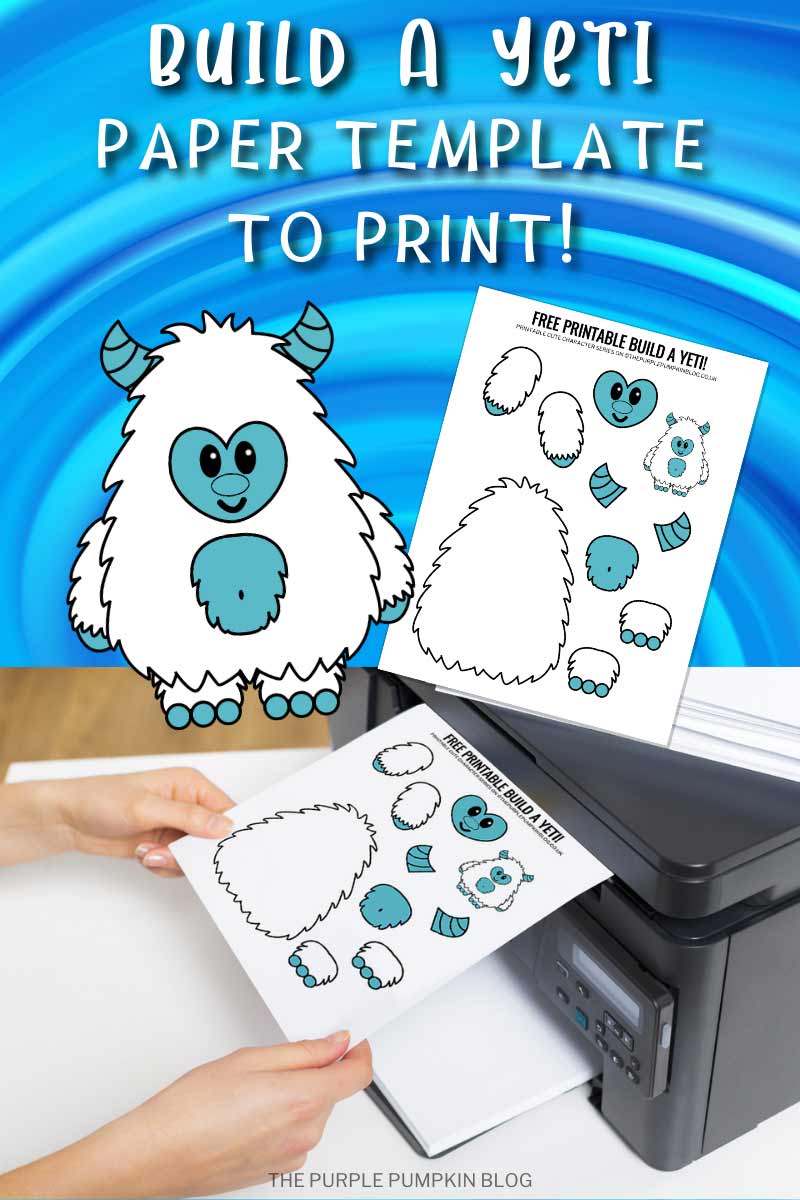 Free printable build a yeti paper template craft for winter