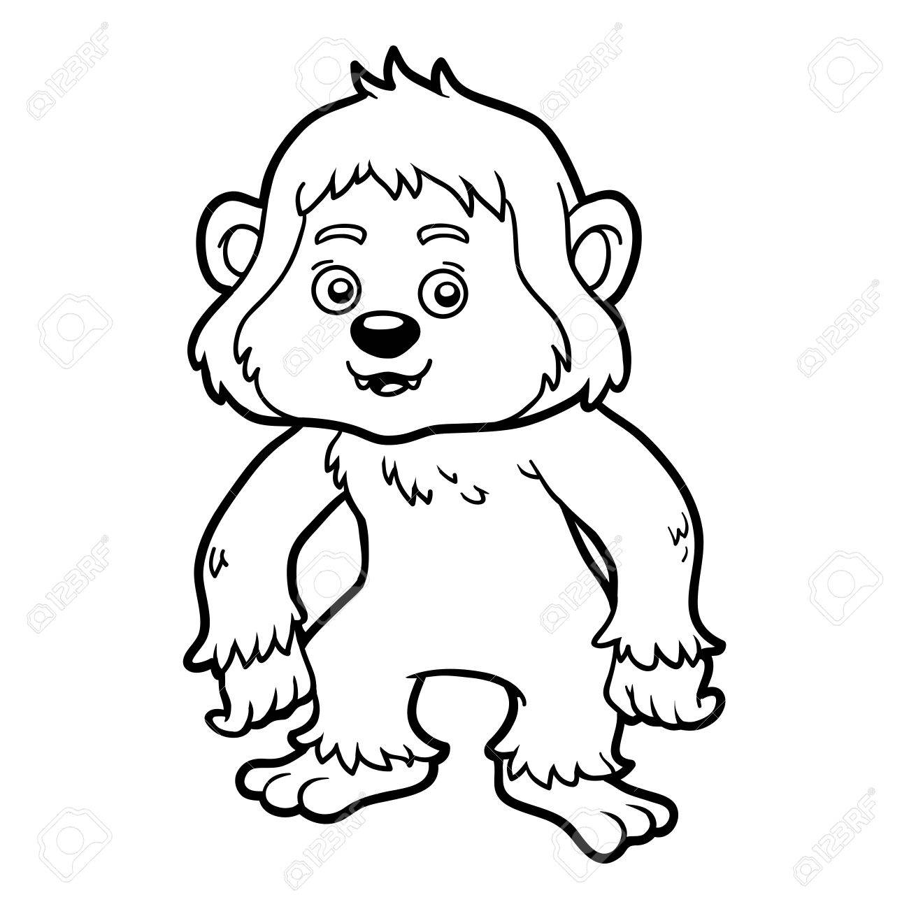 Coloring book for children yeti royalty free svg cliparts vectors and stock illustration image