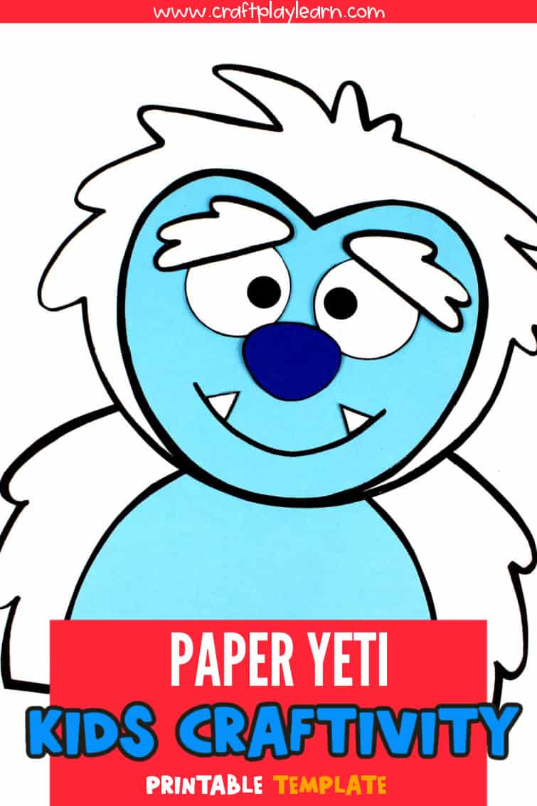 Winter yeti paper craft for kids