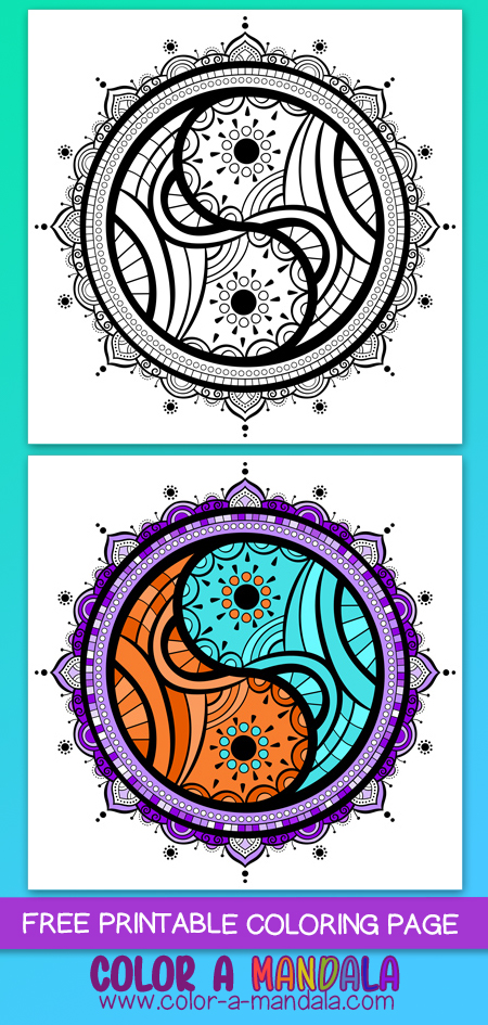 Yin yang coloring page m