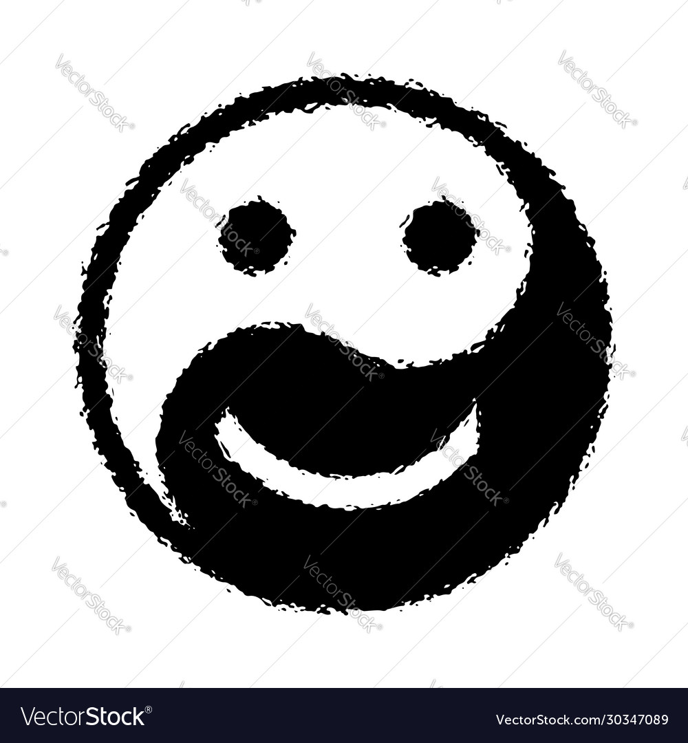 Yin and yang emoji symbol element isolated vector image