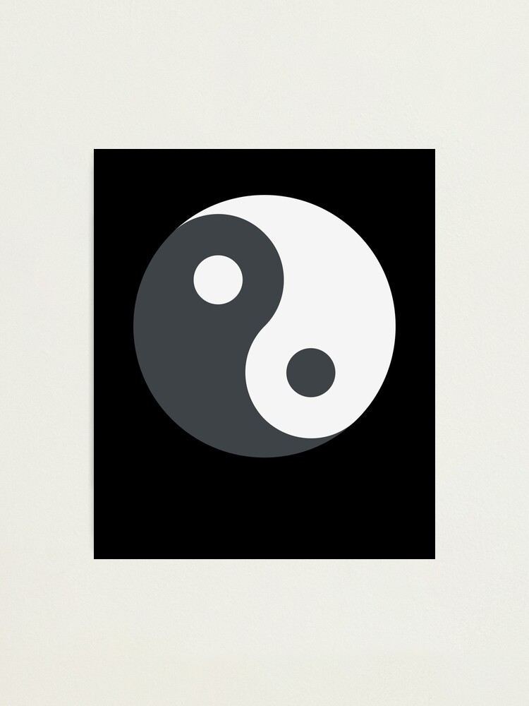 Emoji yin and yang symbol photographic print for sale by roarr