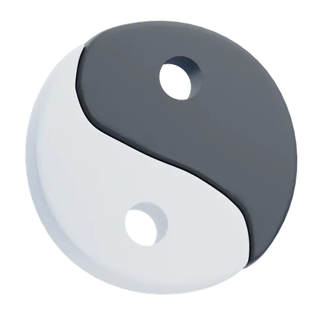 D yin yang symbol illustrations