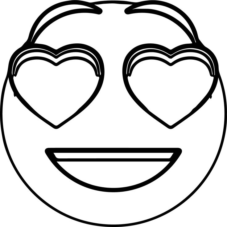 Emology love smiley emoticon coloring page