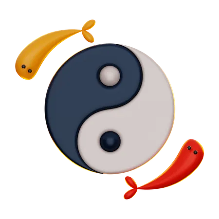 D yin yang illustrations