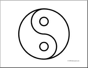 Clip art yin yang symbol coloring page i