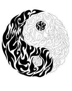 Yin and yang coloring pages for adults kids