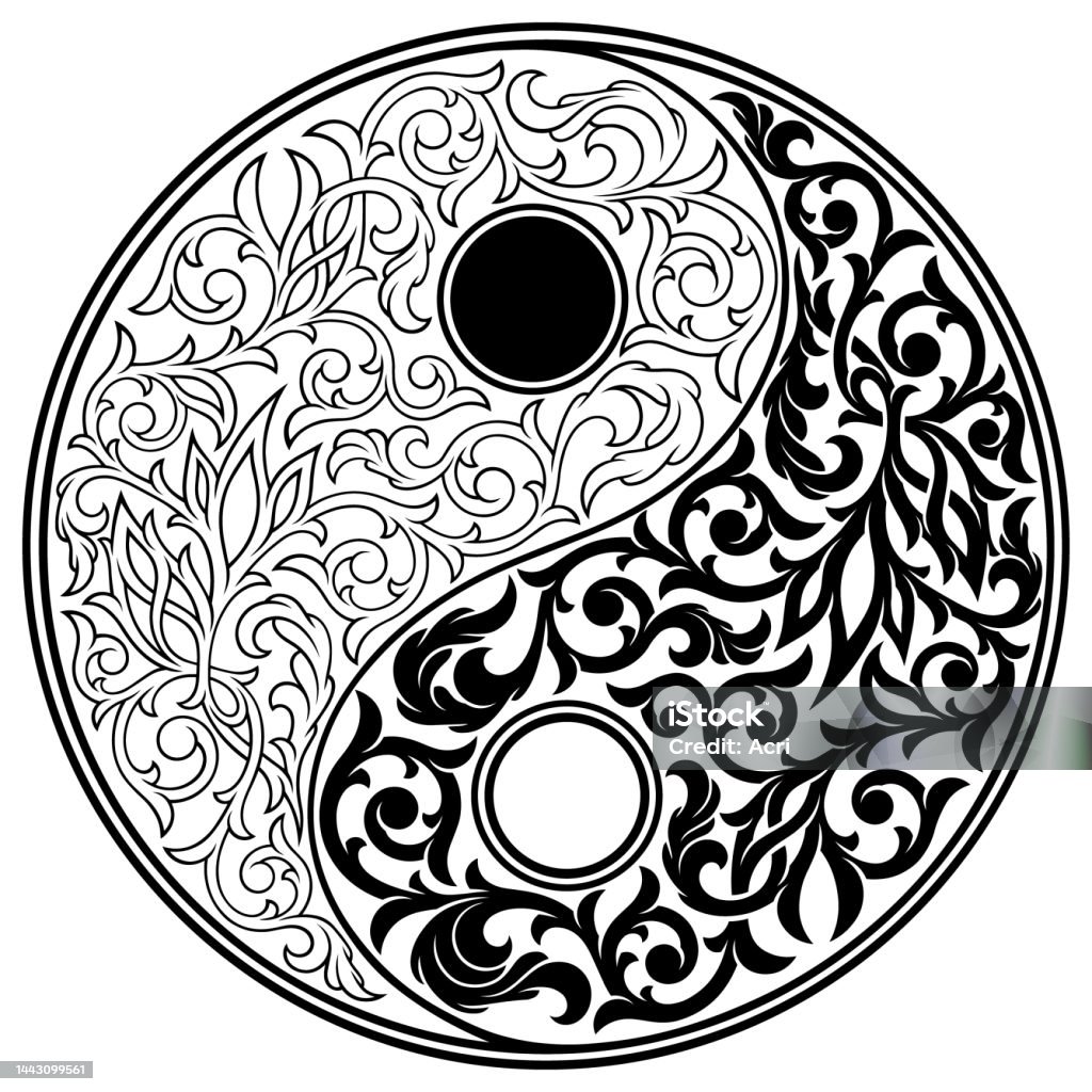 Yin yang ornamental design stock illustration
