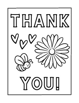 Thank you coloring page by bell to bell printables tpt