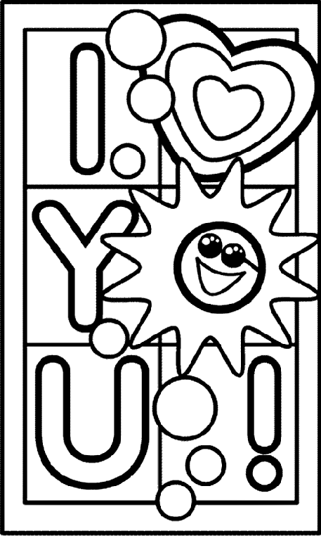 I love you coloring page