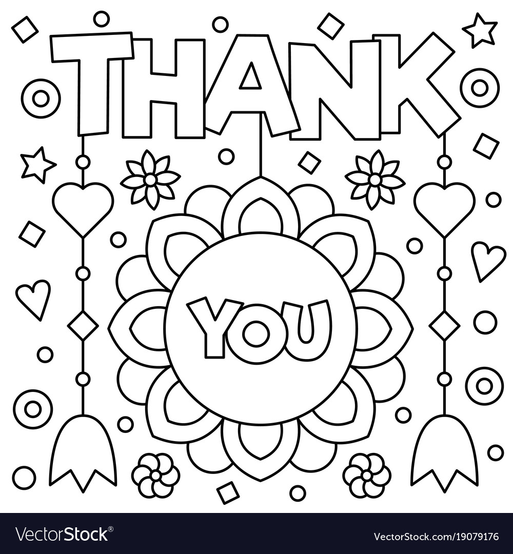 Thank you coloring page royalty free vector image