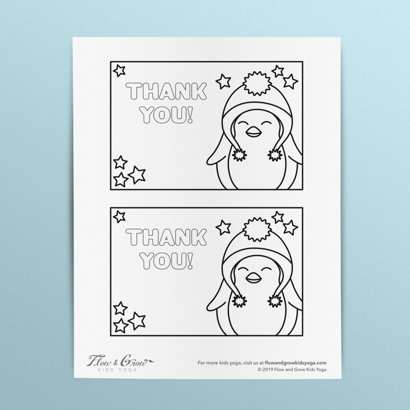 Holiday thank you cards coloring page
