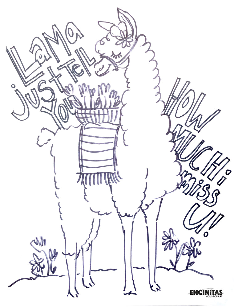 Llama just tell you coloring page â encinitas house of art