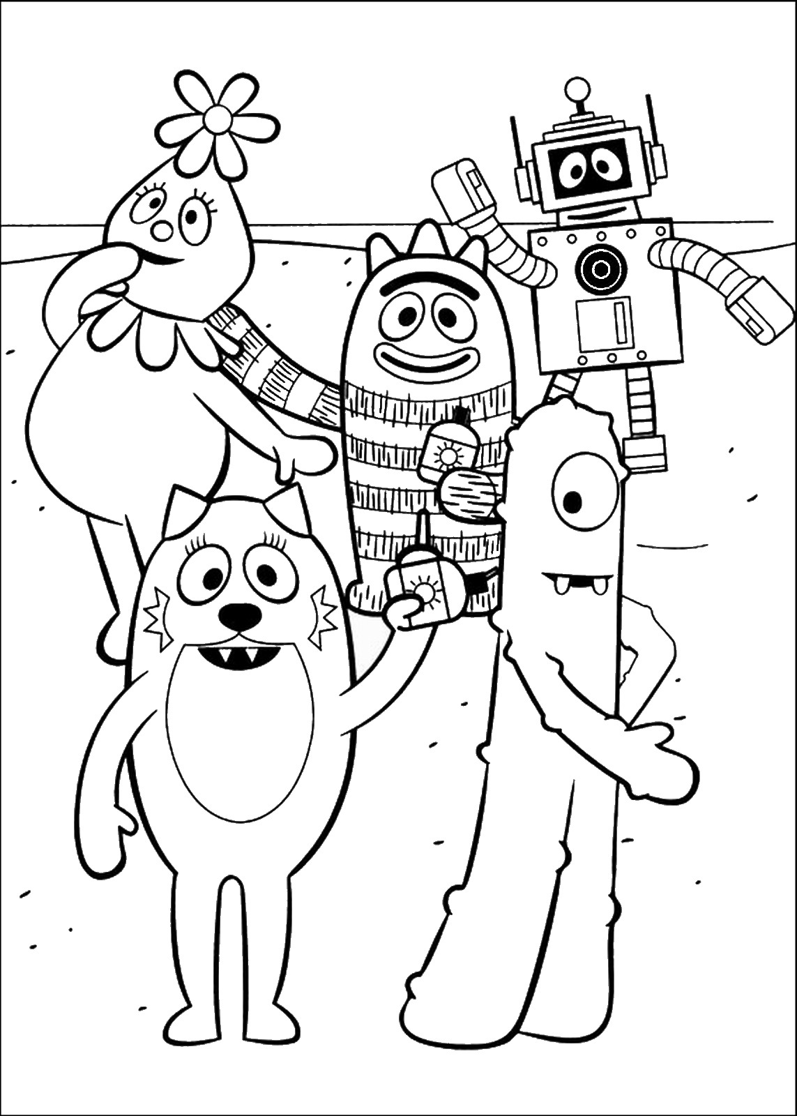 Yo gabba gabba coloring pages â birthday printable