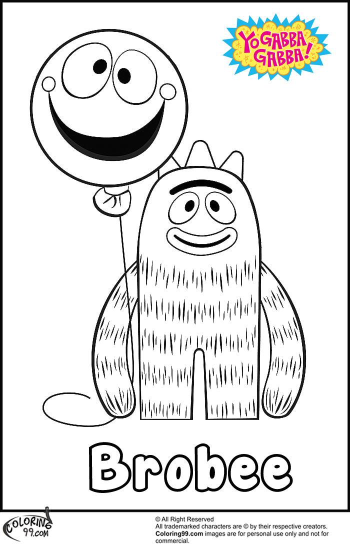 Brobee yo gabba gabba coloring pages team colors