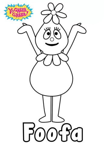 Yo gabba gabba foofa coloring page free printable coloring pages