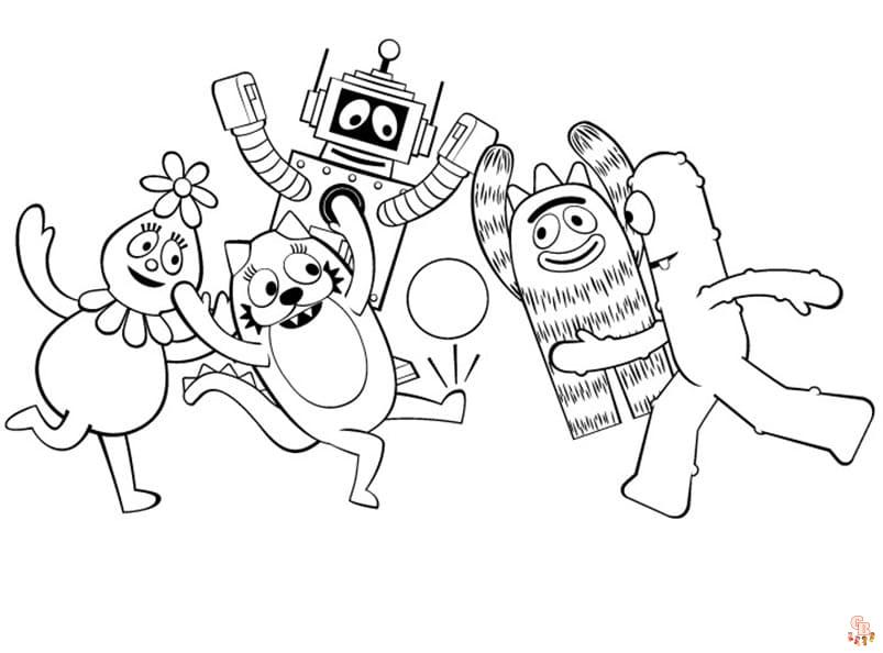 Printable yo gabba gabba coloring pages free