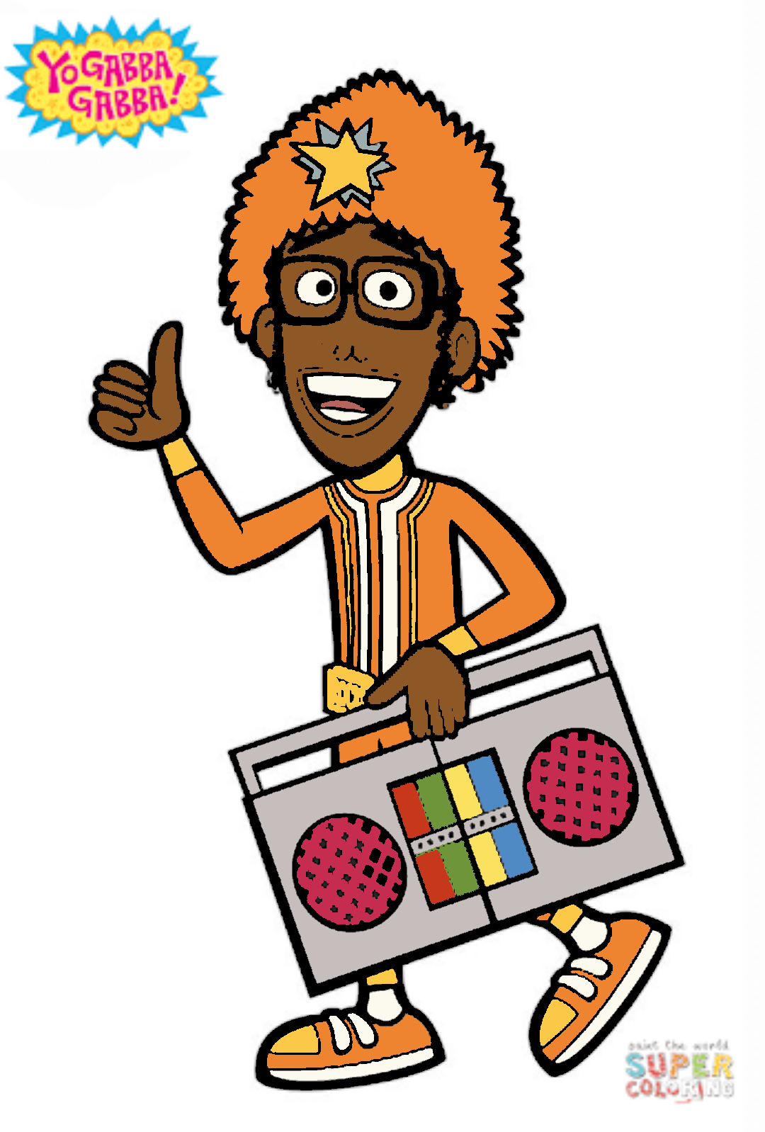 Yo gabba gabba dj lance rock colorãng page ee prãntable