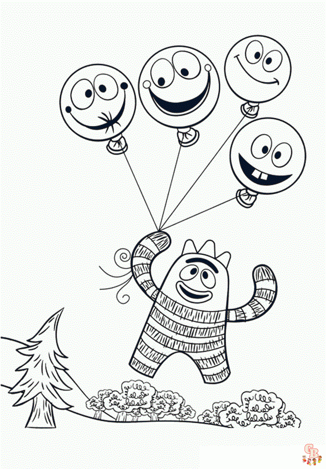 Printable yo gabba gabba coloring pages free