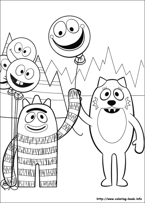 Yo gabba gabba coloring pages â birthday printable