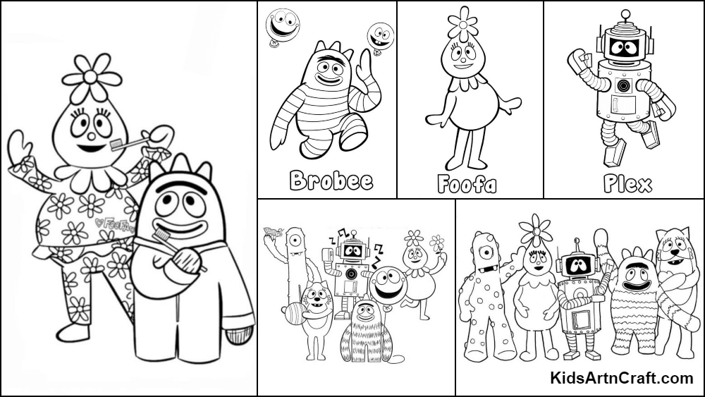 Yo gabba gabba coloring pages for kids â free printables