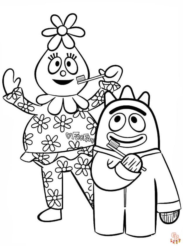 Printable yo gabba gabba coloring pages free