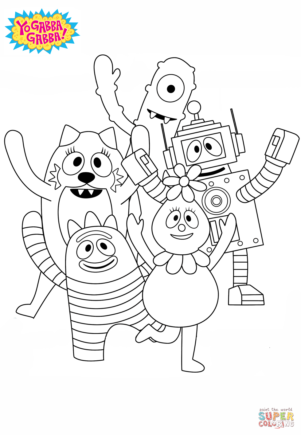 Yo gabba gabba coloring page free printable coloring pages