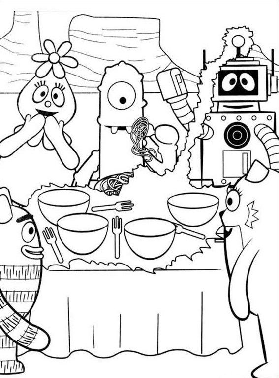 Yo gabba gabba in dining room coloring pages hello kitty colouring pages hello kitty coloring yo gabba gabba