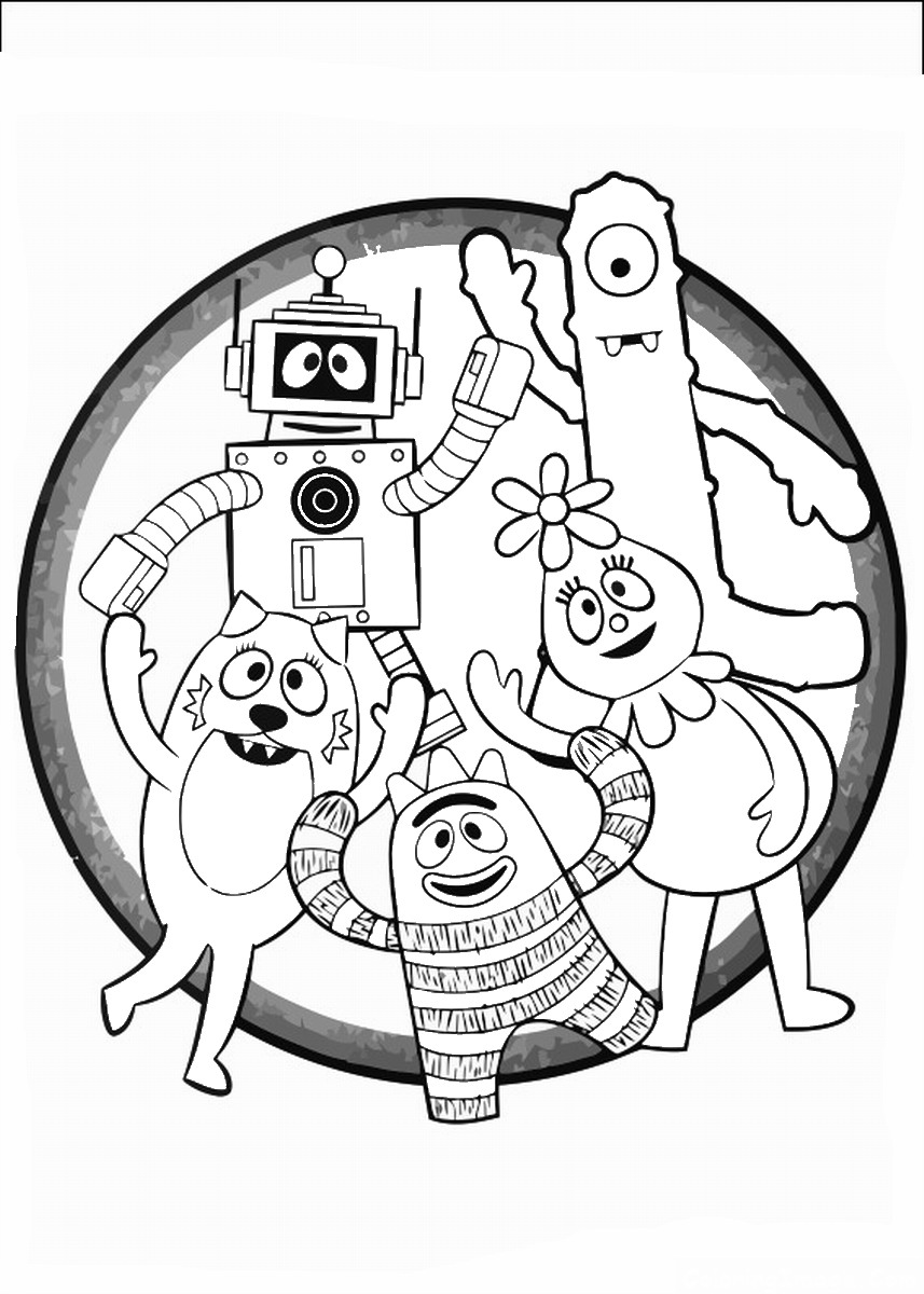 Yo gabba gabba coloring pages â birthday printable