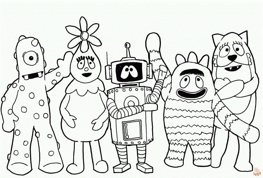 Printable yo gabba gabba coloring pages free