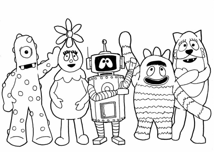 Yo gabba gabba coloring book for kids to print and online