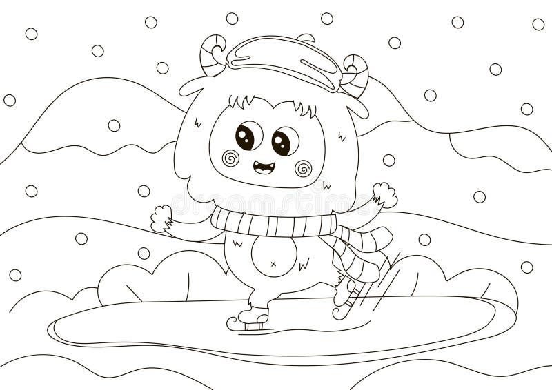 Coloring page yeti stock illustrations â coloring page yeti stock illustrations vectors clipart