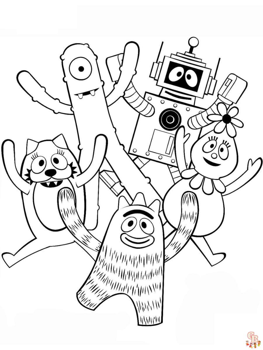 Printable yo gabba gabba coloring pages free