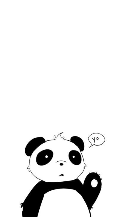 Black white yo panda iphone wallpaper phone background lock screen panda wallpapers iphone wallpaper cartoon wallpaper