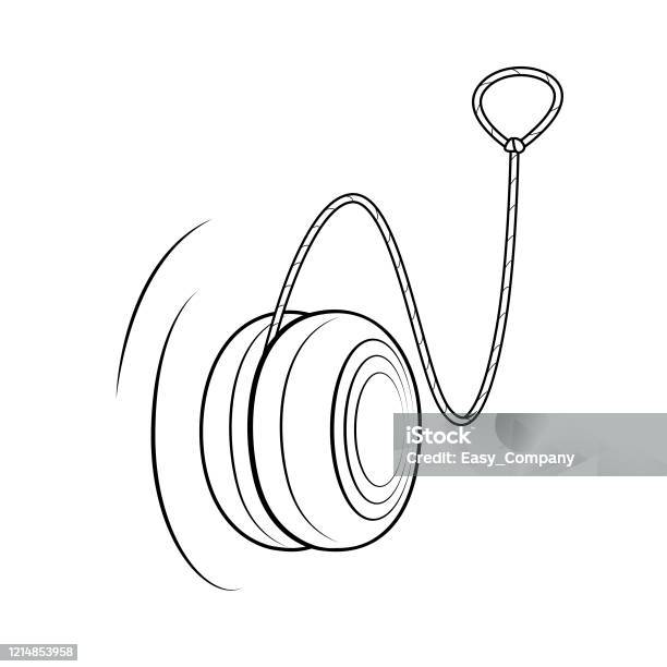 Vector illustration of yoyo isolated on white background for kids coloring book stock illustration